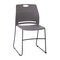 Emma and Oliver Arcana Series Heavy Duty 660 lb. Capacity Ergonomic Polypropylene Stack Chair with Perforated Back and Steel Sled Base
